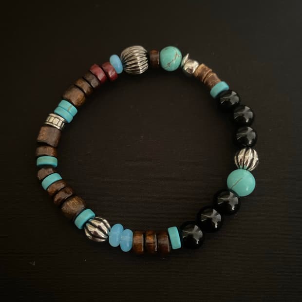 빈티지 네추럴 우드 팔찌