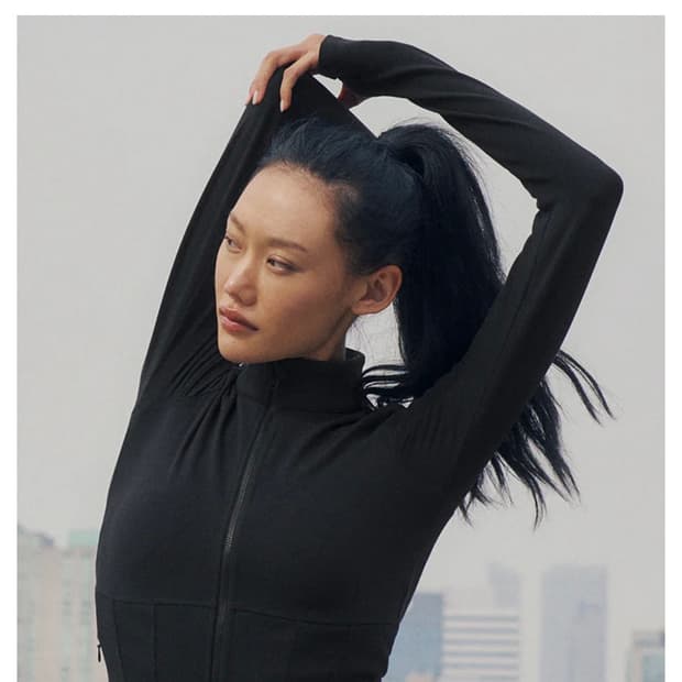 알로 에어브러시 코르셋 풀 집업 자켓 