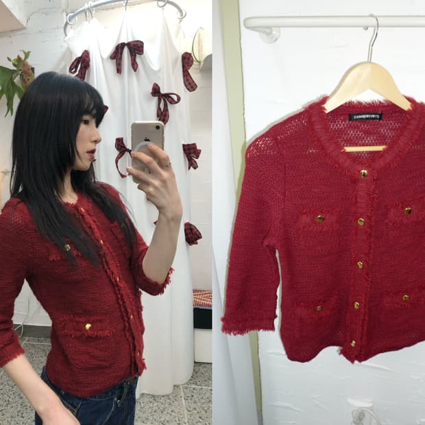 Scarlet tweed cardigan