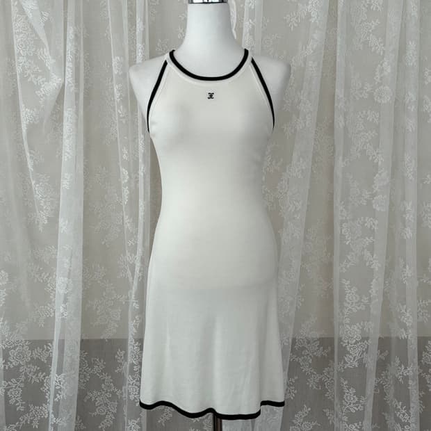 F) 새상품 폴뉴아 홀터넥니트 원피스 아이보리