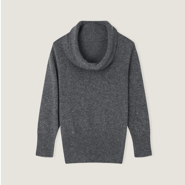 오브제스트 드레이프 니트 탑 그레이