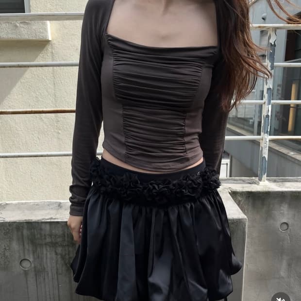 아수라 와이드 스퀘어넥 셔링 티 새상품!