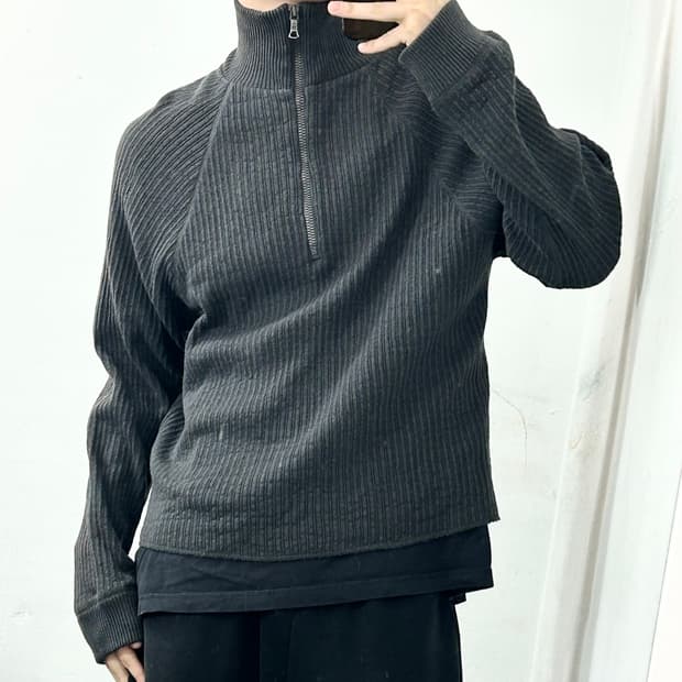 아워레가시 하프 집 터틀넥 니트