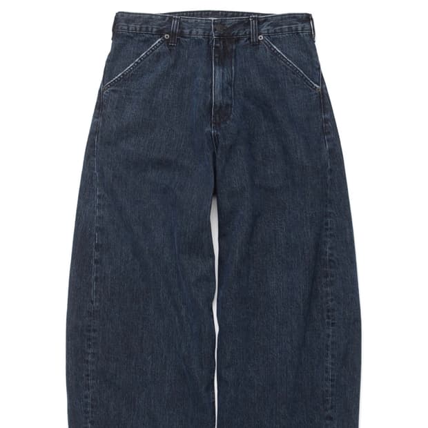 [새상품] 해칭룸 와이드 커브드 팬츠 다크 블루