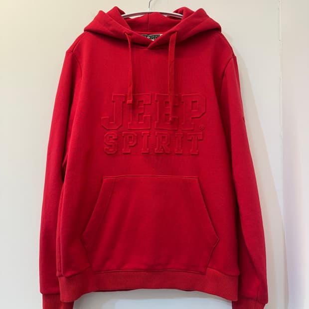 M) 지프 레드 후드 티셔츠