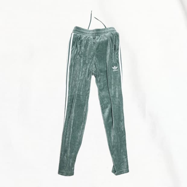 빈티지 아디다스 y2k 민트 벨벳 트레이닝 바지