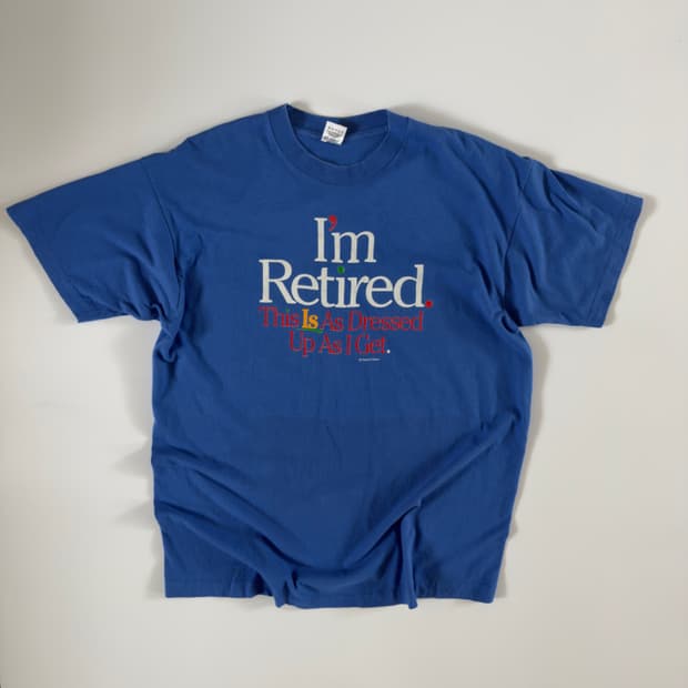 90s i’m retired 빈티지 티셔츠