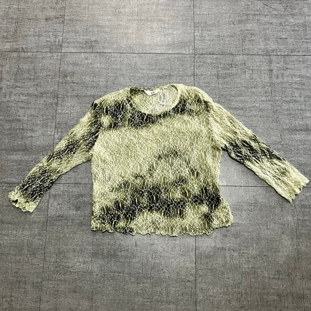 일본빈티지 Ma 달천깔페어리 보헤미안 네트 롱슬리브 긴팔티셔츠