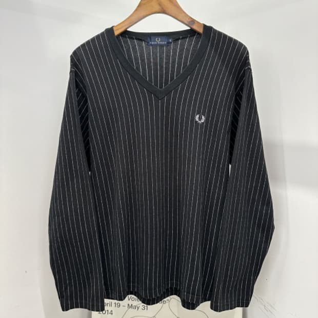 FRED PERRY V넥 스트라이프 롱슬리브 (M)