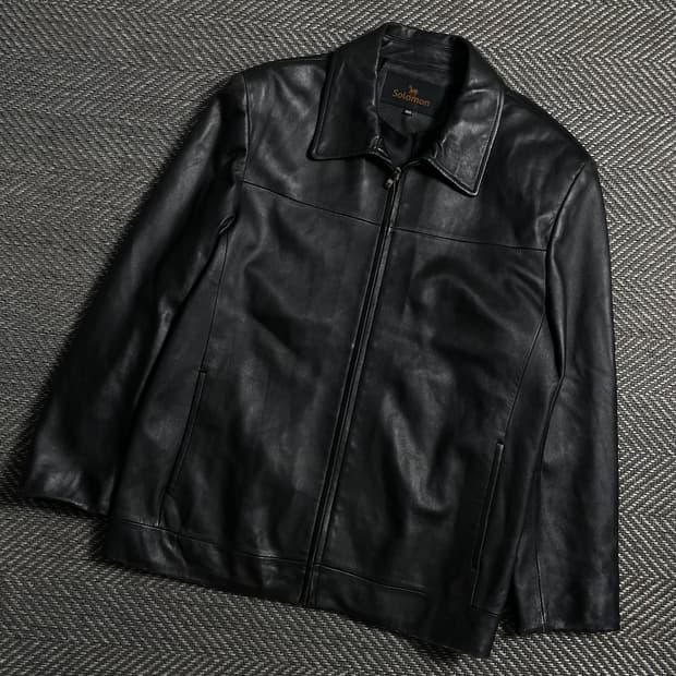 Solomon 아카이브 램스킨 싱글 라이더 레더 가죽 자켓 y 4758