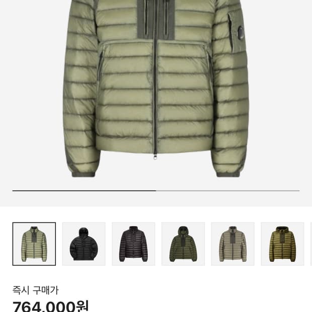 CP컴퍼니 D.D 쉘 고글 다운 자켓 그린 바나나