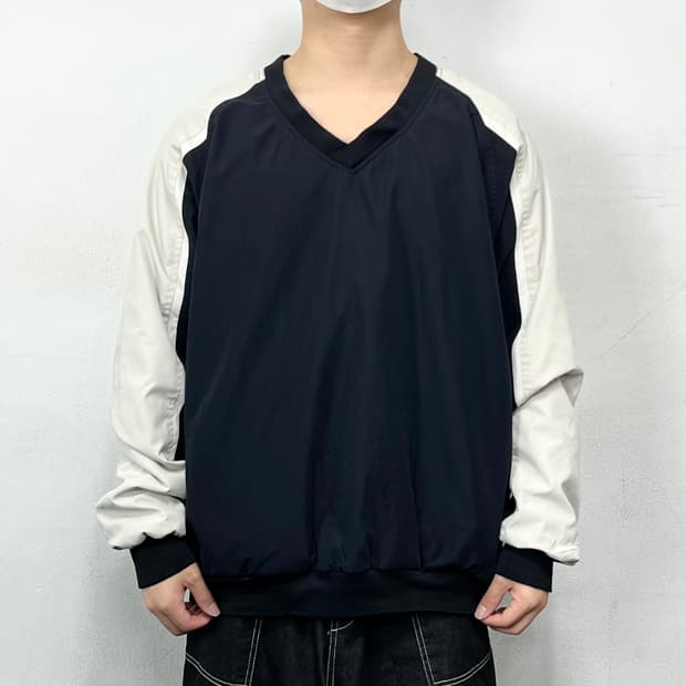 나이키 스우시 오버사이즈 배색 바람막이 웜업