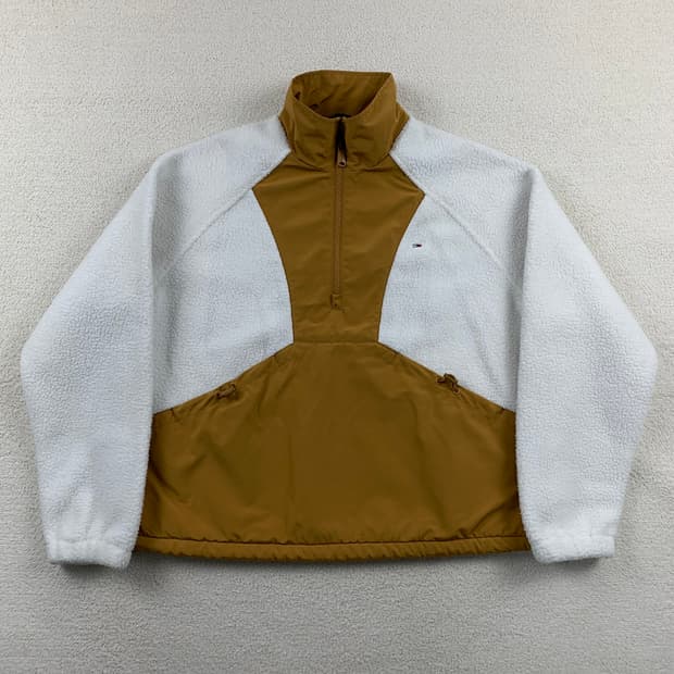 타미 진스 자수로고 컬러블록 플리스 아노락