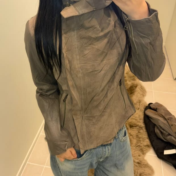 japanese vintage highneck leather jacket