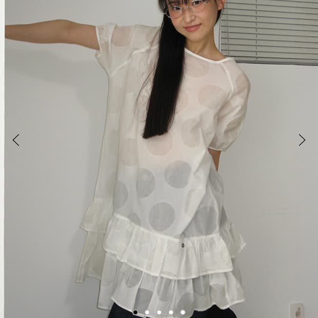 론론 도트 러플 원피스