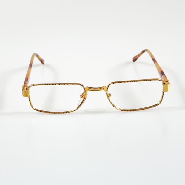 90s 골드 토르토이즈 슬림 스퀘어 빈티지 안경