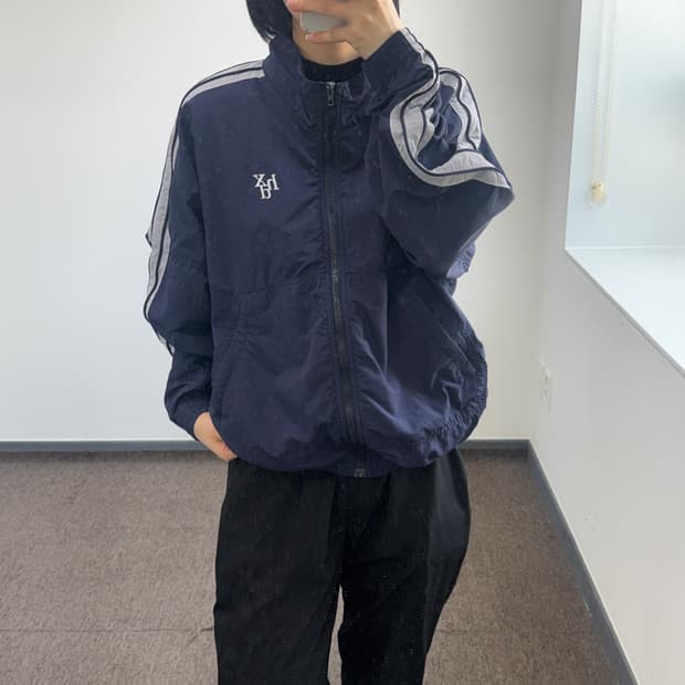 Hdex 에이치덱스 그레이 트랙탑 네이비 바람막이