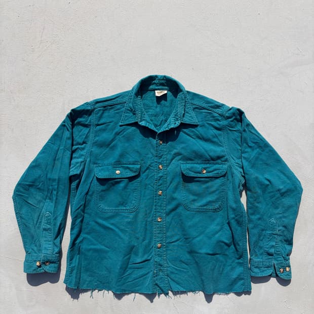 빈티지 파이브브라더 컷오프 프란넬 셔츠