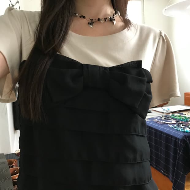 vintage ribbon frill one-piece
