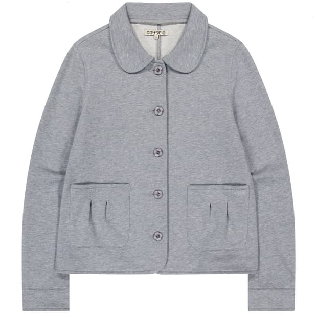 COYSEIO COZY SWEAT JACKET MELANGE GREY