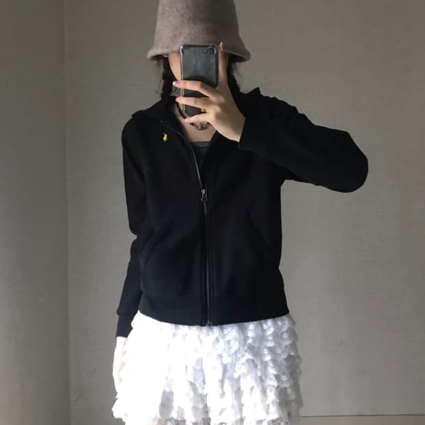 폴로 블랙 후드집업