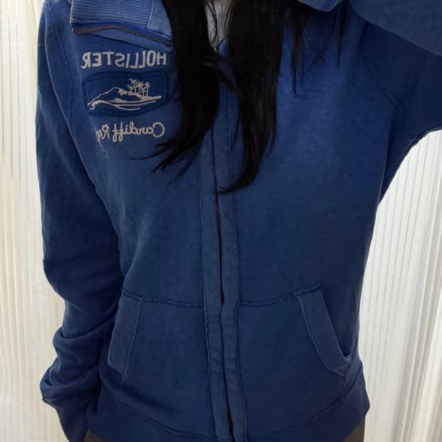 홀리스터 블루 후드집업 m