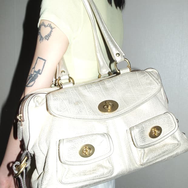 Metallic Indie Pink Satchel Tote Bag