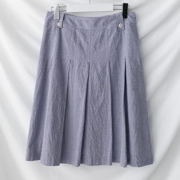 stripe pleats skirt