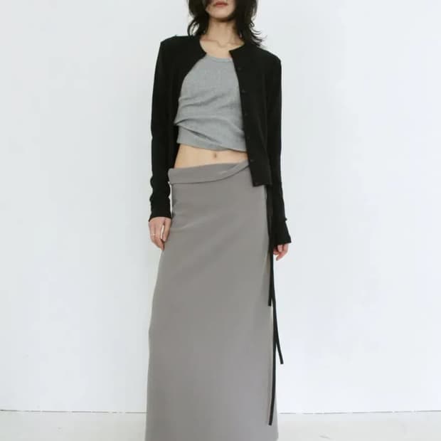 포허 for her 맥시 스커트 실버그레이