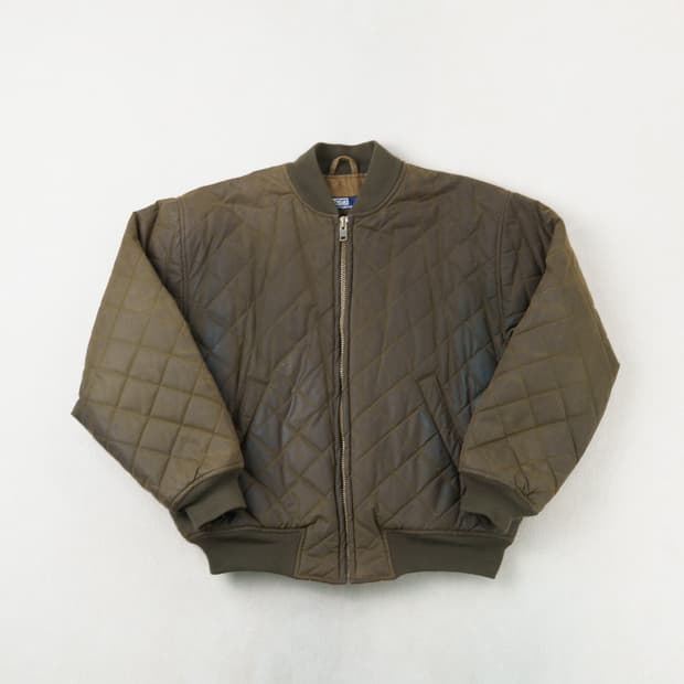 (L) 폴로 왁스 코튼 퀼팅 봄버 자켓