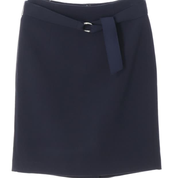 플라스틱 아일랜드 네이비 미디 스커트