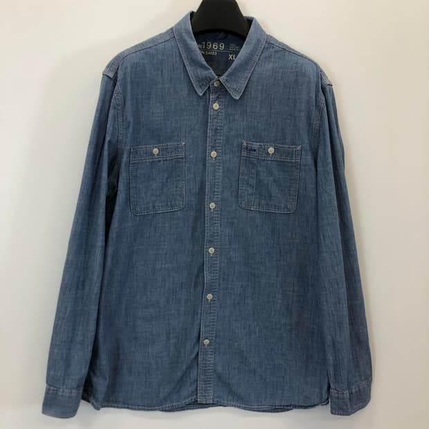 GAP 샴브레이 아이코닉 워크셔츠 XL