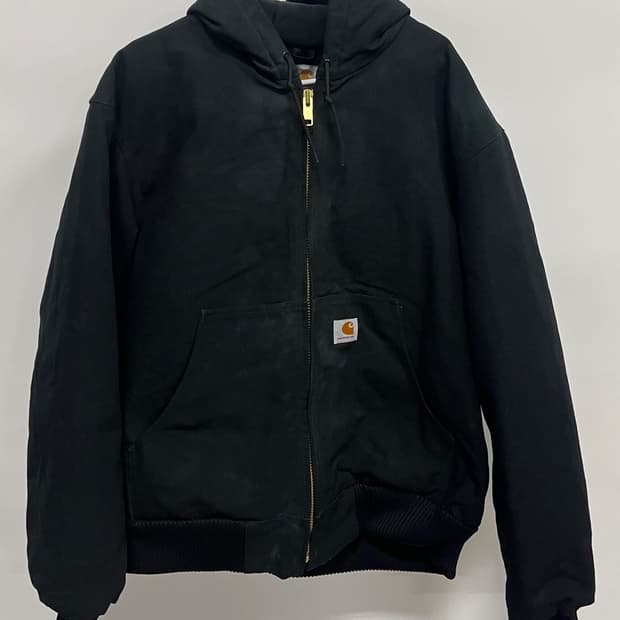 칼하트 J140 덕 캔버스 후드 자켓 블랙