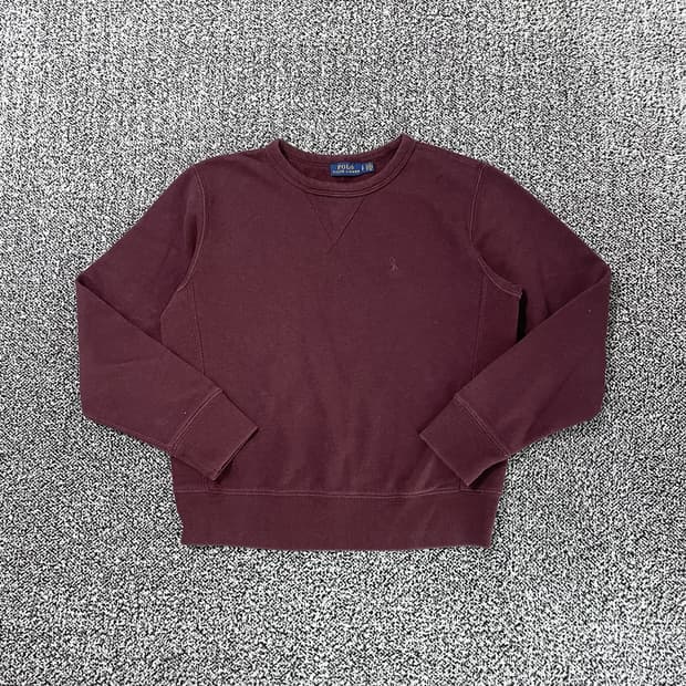 빈티지9. 폴로랄프로렌 버건디 RL 플리스 스웻셔츠 기모 맨투맨