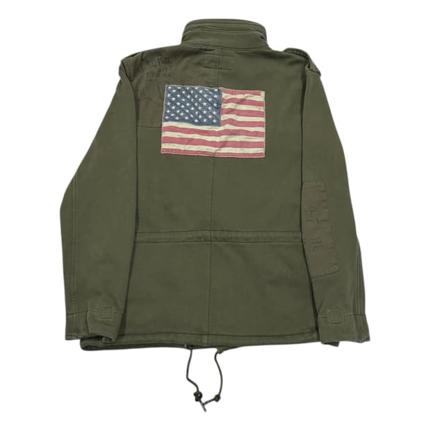 데님앤서플라이 랄프로렌 성조기 야상자켓 카키 S