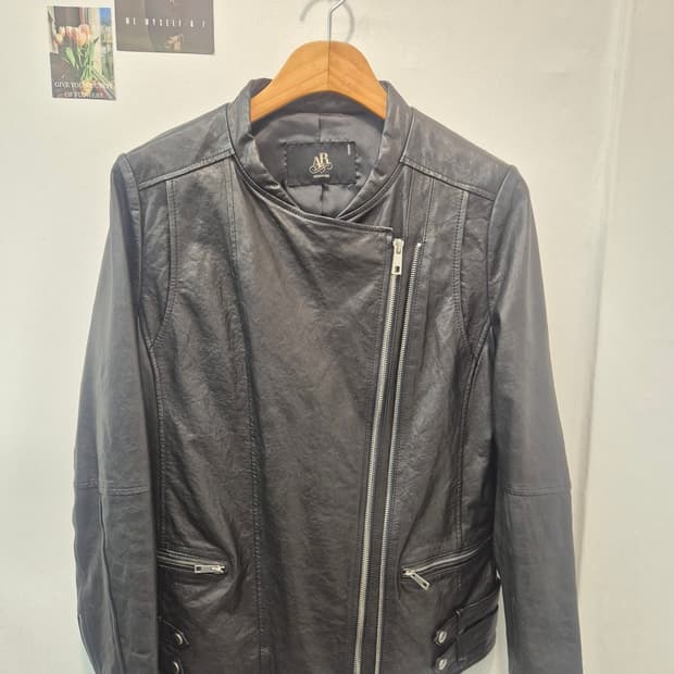 아르덴 블랙 가죽 라이더 자켓 66
