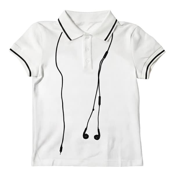 Plugged-In Contrast Cropped Polo Shirt