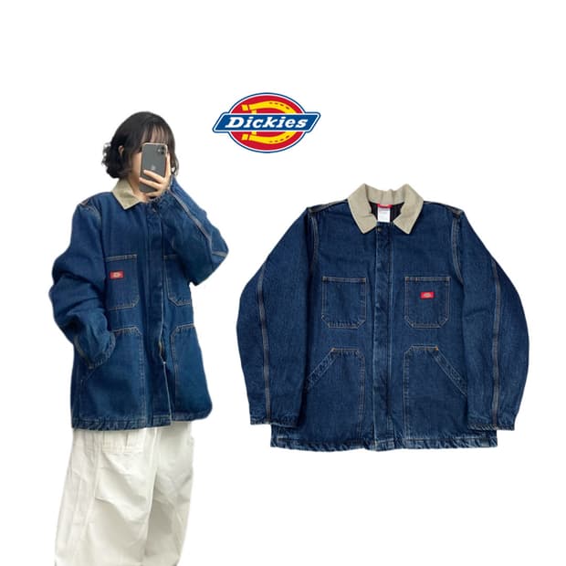 디키즈 OG 퀼팅 코듀로이 카라 초어 워크 데님자켓