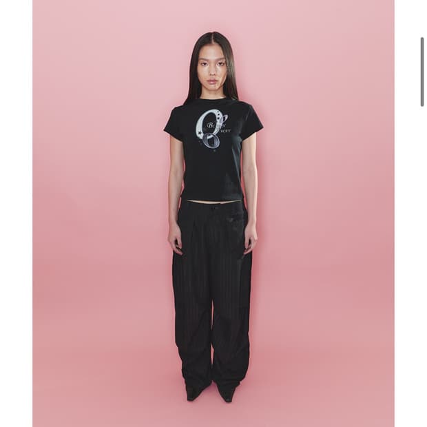 오들리워크샵 Bustle Stripe Knee Dart Trousers