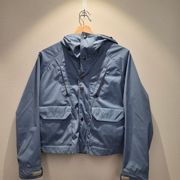 노스페이스 퍼플라벨 크롭 마운틴 윈드 파카 블루