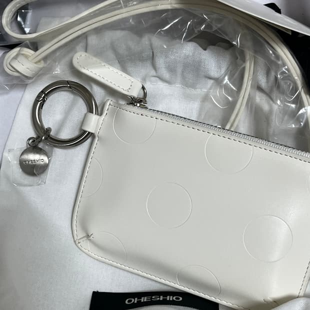 오헤시오 DOT CROSS CARD WALLET, IVORY