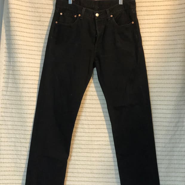 리바이스 501 흑청 데님 블랙진 32x32