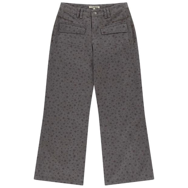 COYSEIO flower pattern pants puple gray