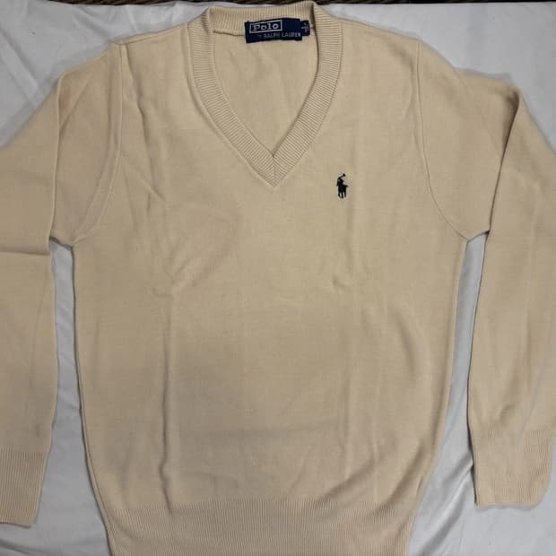 폴로 랄프 로렌 블랙 코튼 크루넥 스웨터