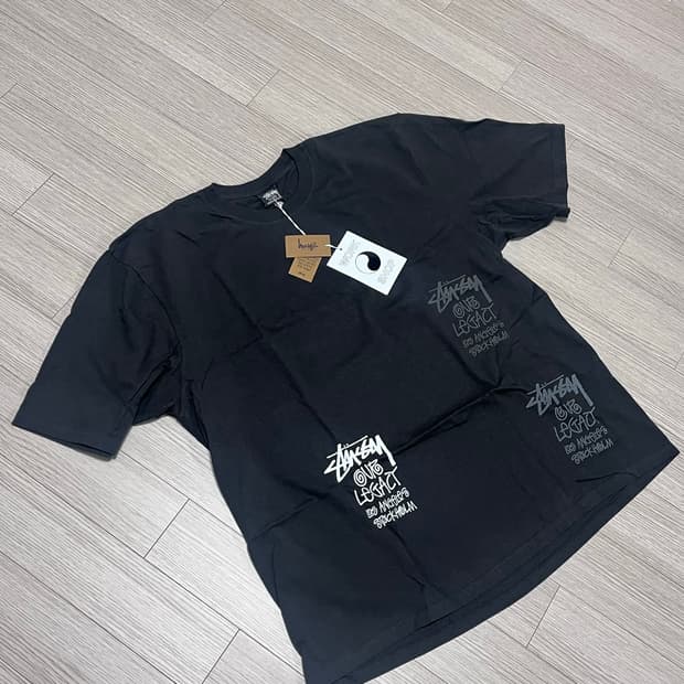 스투시x아워레가시 피그먼트다이 스탬프 티셔츠 L,XL