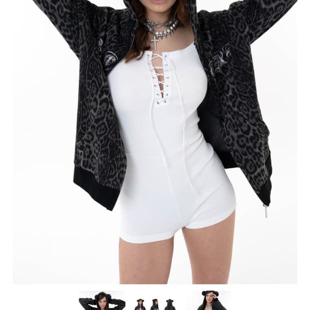 Bear gal hood (black leopard) 구해요