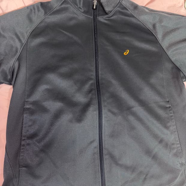 Y2K 스포티 빈티지 그레이 아식스 져지 트레이닝 자켓