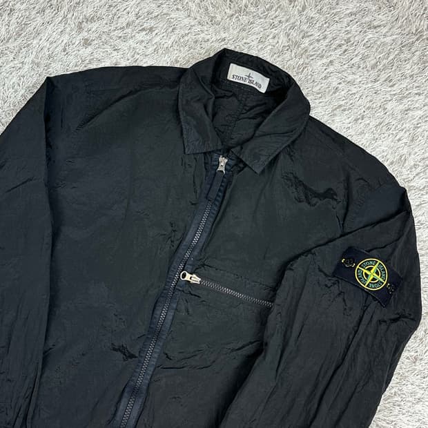 [XL] 백화점판 정품 스톤아일랜드 23SS 나일론 메탈 오버셔츠 블랙