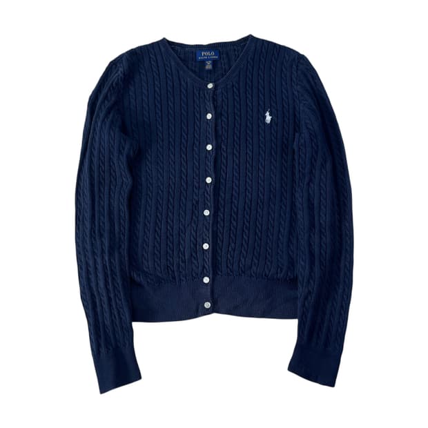 W 90 폴로랄프로렌 꽈배기 가디건