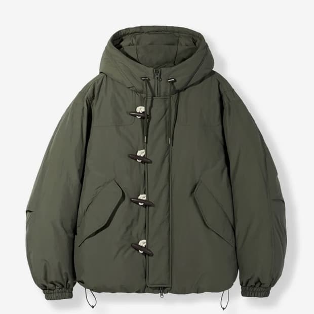 코드그라피 더플 후드 패딩 카키